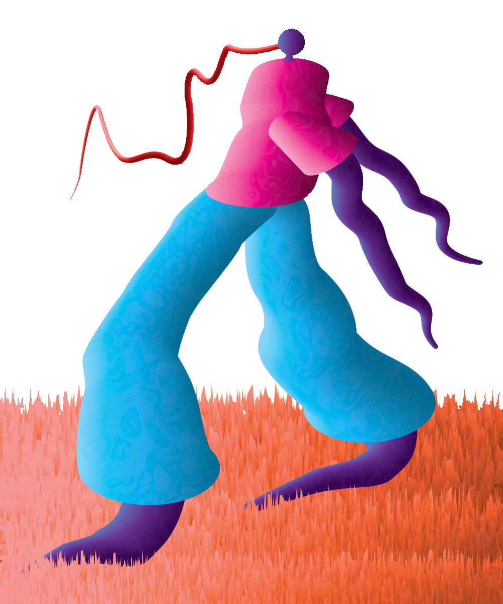 Walking Sideways. Digital Art.